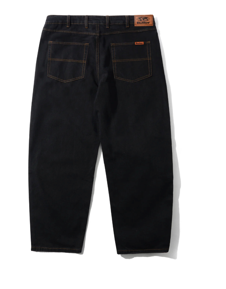 Baggy Denim Jeans - Washed Black