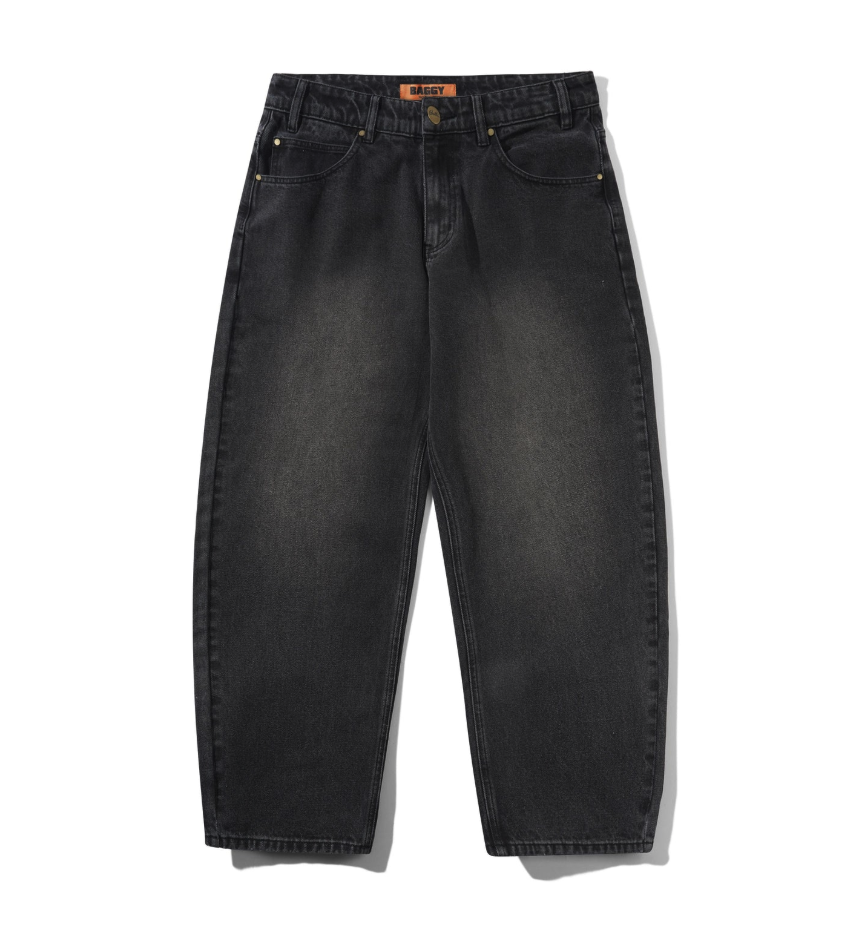 Baggy Denim Jeans - Distressed Black