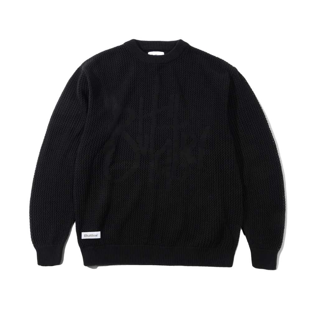 Scribble Knit Sweater - Black