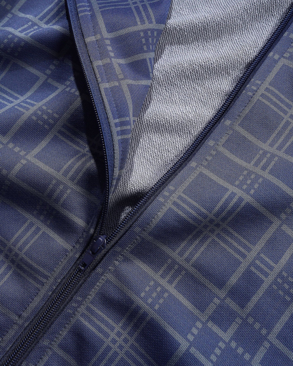 Tricot Jacket - Navy Plaid
