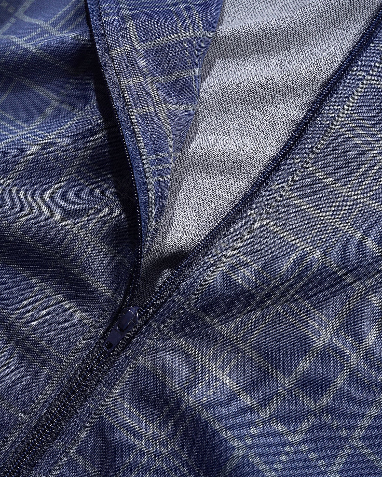 Tricot Jacket - Navy Plaid