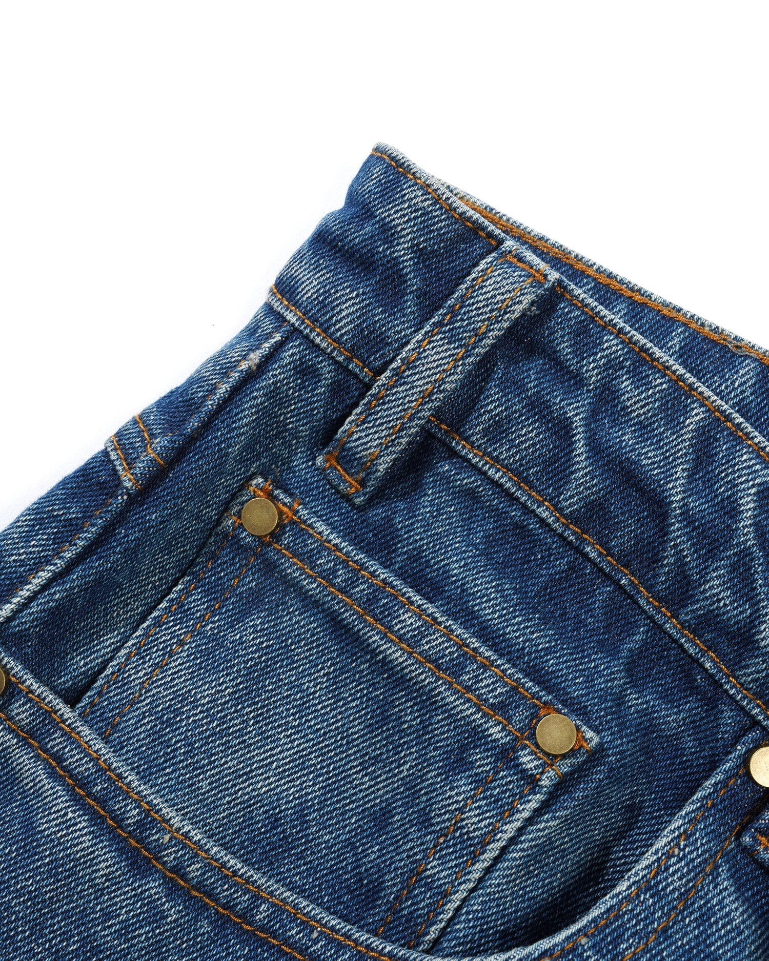 Wide Cut Denim Jeans - Mid Blue