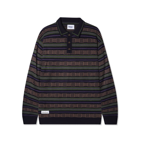 Butter Goods - Windsor Knitted Sweater - Navy / Forest